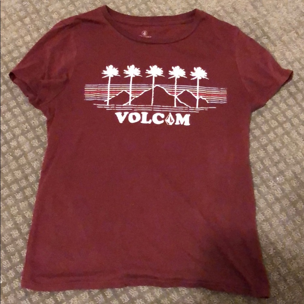 Maroon Volcom short sleeve shirt